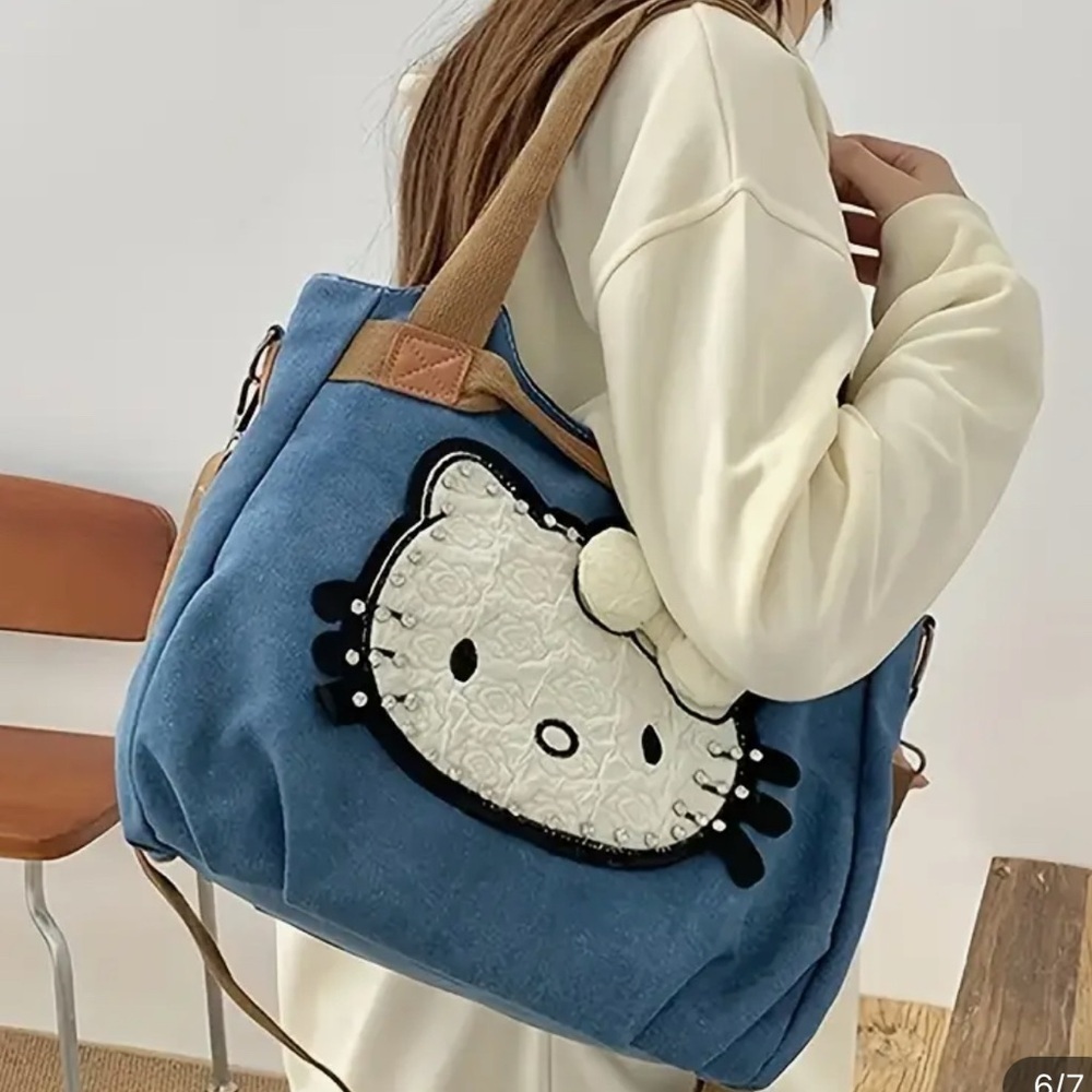 NEW Hello Kitty Blue Tote Bag - Picture 6 of 6
